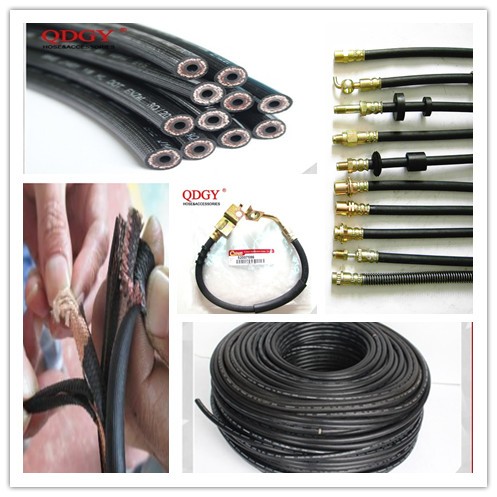 Rubber brake hose with two PVA reinforcement