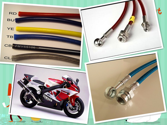China Teflon/ PTFE flexible stainless steel braided brake hose supplier