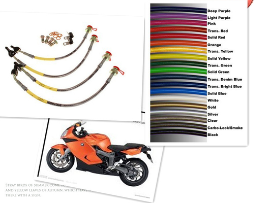 China Motorcycle Racing Colored TEFLON/PTFE Steel Braided Brake Line Hose Kits supplier