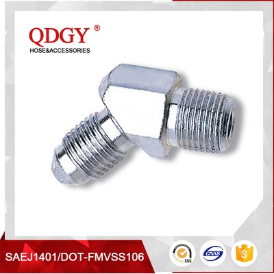 China qdgy -3 AND -4 AN SAE Brake Adapter Fittings 1/8 NPT PIPE MALE 45 DEGREE supplier