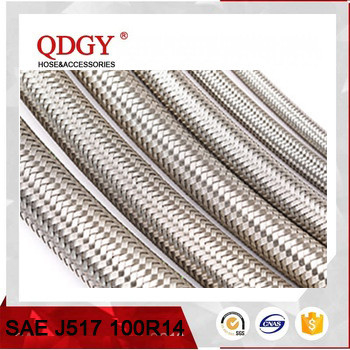China hOT SALE SAE J517 100R14 PTFE hose Stainless steel braided hose supplier