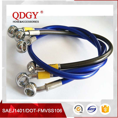 ISO9001Certificated DOT FMVSS106 approved 1/8 size racing car and racing motorcycle stainless steel braided  hose supplier