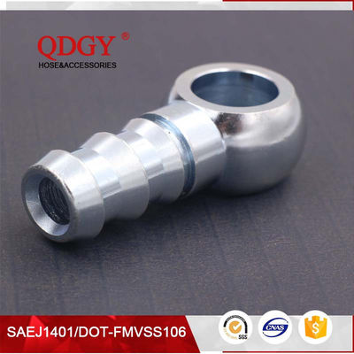 steel material 14mm single fule banjo hole to a male barb outlet brake hose fitting with Galanized plated coating supplier