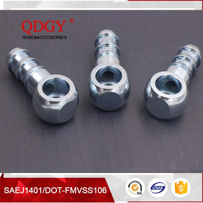steel material 14mm single fule banjo hole to a male barb outlet brake hose fitting with Galanized plated coating supplier