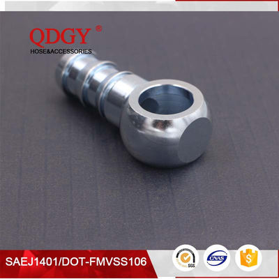steel material 14mm single fule banjo hole to a male barb outlet brake hose fitting with Galanized plated coating supplier