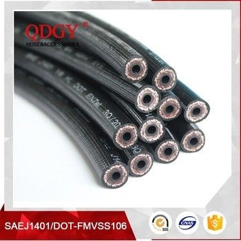 DOT SAE J1401 standard FMVSS 106 approved Rubber brake hose with two PVA reinforcement supplier